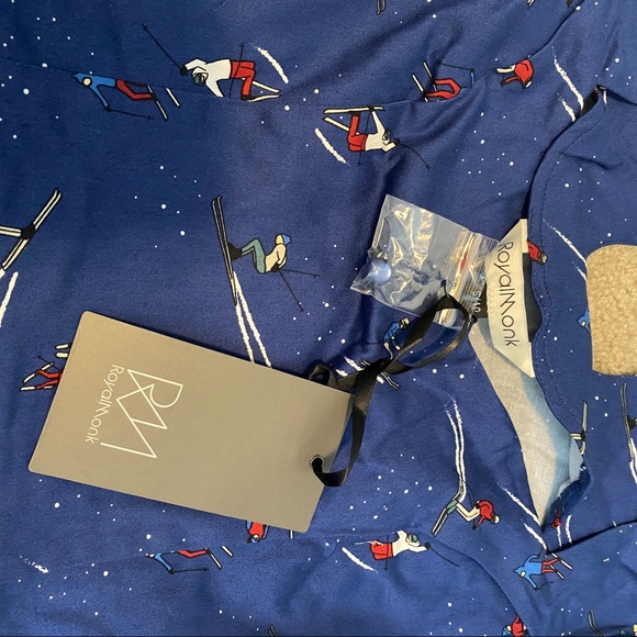 ModCloth NWT Ski Print Pleaser blue fit and flare dress women’s XS short sleeve - Picture 6 of 11